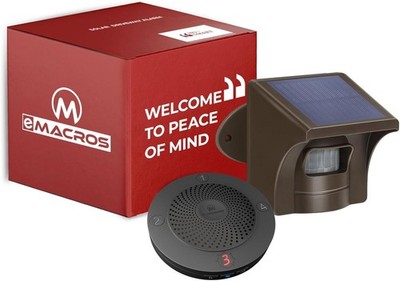 eMACROS Non-APP Wireless Driveway Alarm   1/2 Mile Solar Motion Sensor with Pl