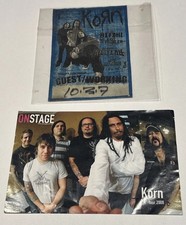 Pase de trabajo/invitado usado Korn 10-3-7 y pase en el escenario desde concierto de 2008 RARO