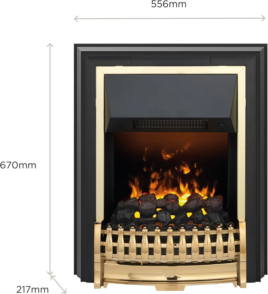 Dimplex Bramdean Free Standing Optimyst Electric Fire Brass & Black REMOTE BNIB - Image 2 of 4