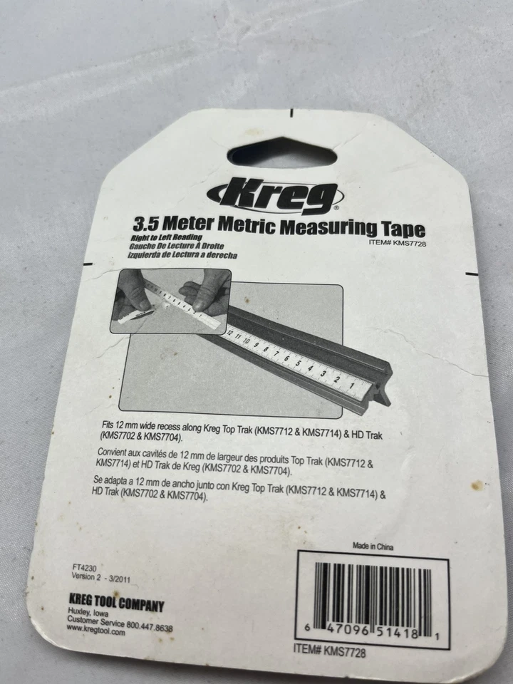 KMS7728 3.5 Meter Self Adhesive Measuring Tape (R to L) - Image 3 of 3