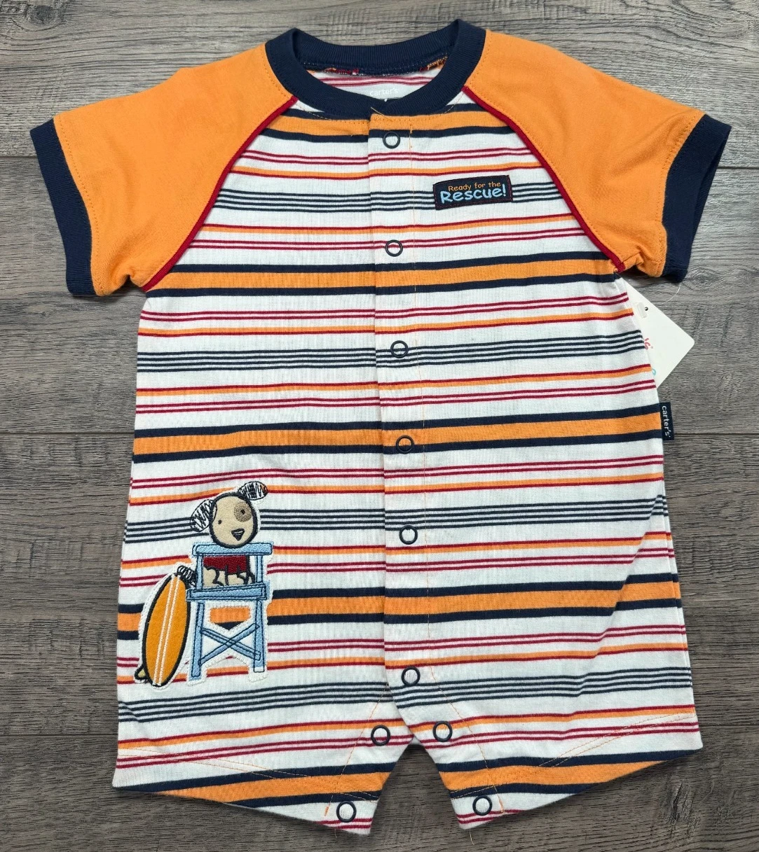 Baby Boy Clothes New Vintage Carter's 6 Month Ready To Rescue Romper Outfit