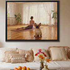 Oil Painting French Bulldog Canvas Dog Artwork Living Room Decor Pet Lover Art