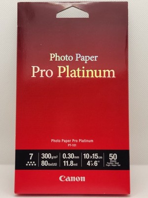 Canon Photo Paper Pro Platinum Glossy PT-101 4''x6'' 50 Sheets SEALED