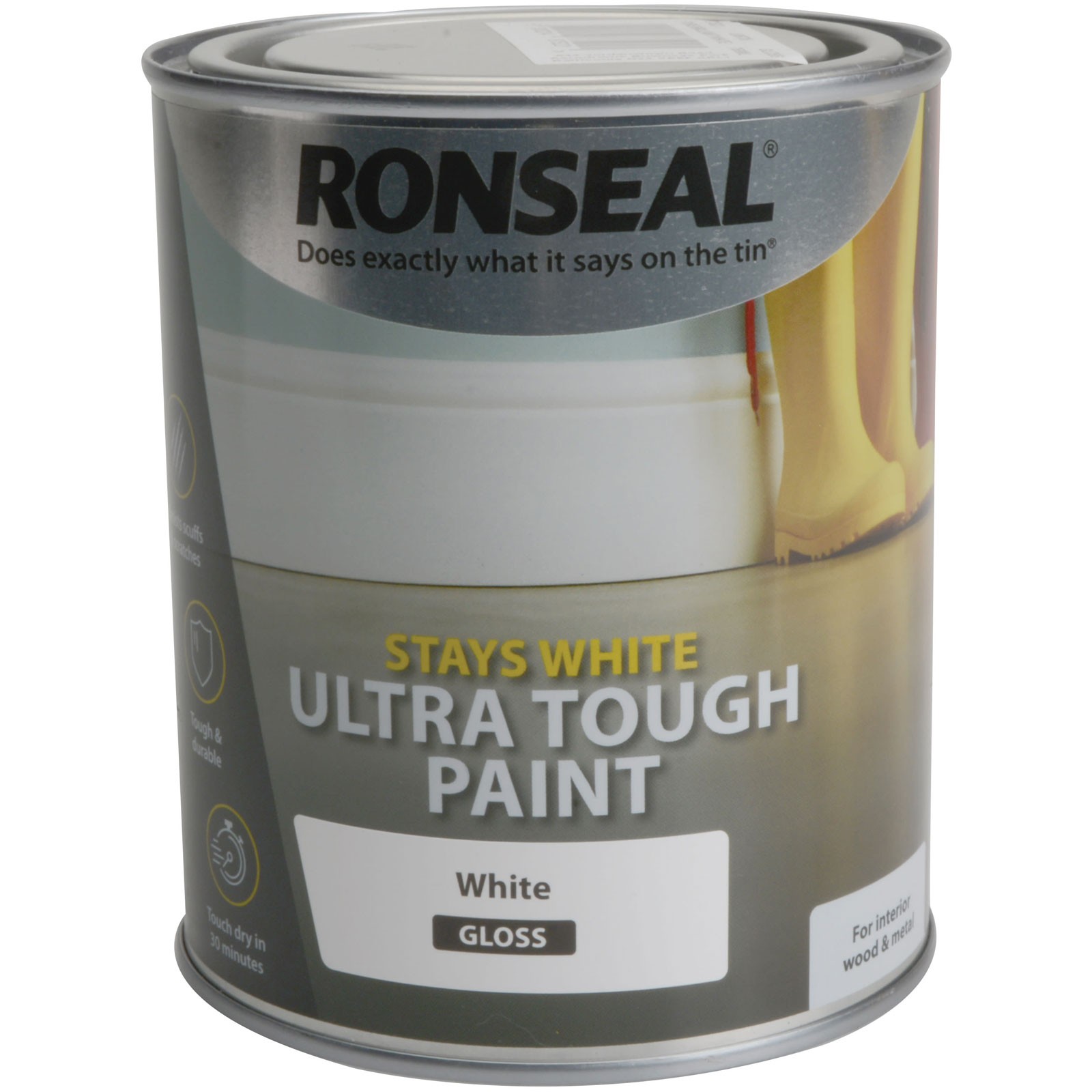 Ronseal Stays White Ultra Tough Paint Gloss White 750ml