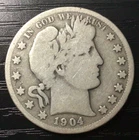 1904-S Barber Silver Half Dollar, G. B154