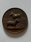 ANTIQUE RARE BRONZE SCOTTISH TERRIER CLUB DOG SHOW MEDAL  1910