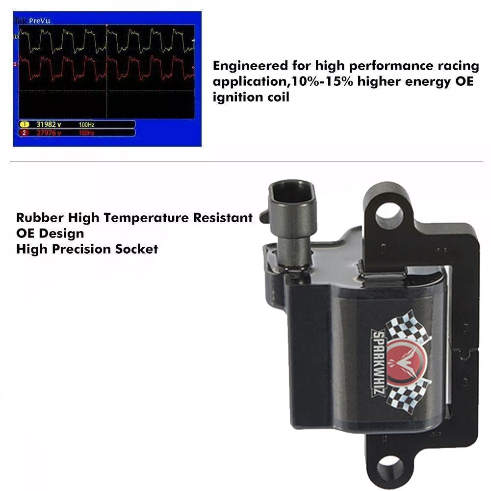 8Pack Square Ignition Coil & Spark Plug & Wire For Chevy GMC 4.8L 5.3L 6.0L 8.1L