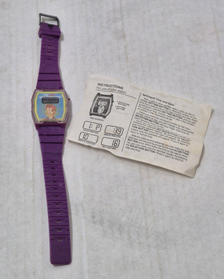 Vintage Real Ghostbusters 1980s Digital Watch Purple Venkman Lenticular Rare