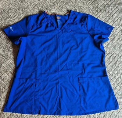 Dickie's Women's 2XL Scrub Top Royal Blue Covenant Living Logo