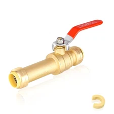 1 Pack 3/4 Inch Slip Ball Valve Push Shut-off for PEX Copper CPVC PF-VALVE077