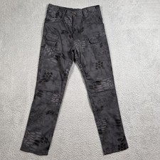 Tactical Cargo Pants Mens Small Black Camo Multi Bag Pockets Ripstop Utility
