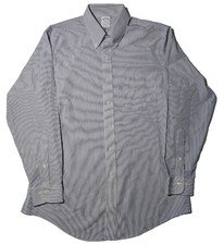 Brooks Brothers Mens Regent Shirt 16 1/2 34/35 Long Sleeve White Blue Stripe