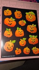 Vintage American Greetings Stickers Halloween Pumpkins Jack-o'-lanterns 1 Sheet