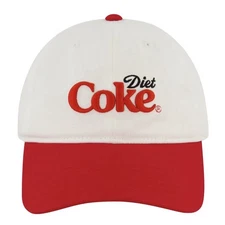 NWT Coca-Cola Diet Coke Retro Baseball Cap White Red Adjustable Strap