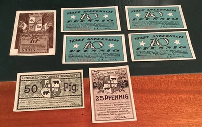 Rheinland, Andernach, Berkastel, sauberes Notgeld(7x))bitte ansehen - Bild 1 von 2