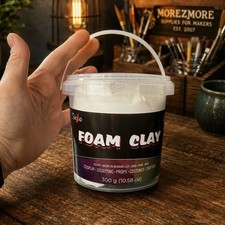 Morezmore M01611-300 1pc 300g Moldable Foam Clay EVA White Air Dry High Density