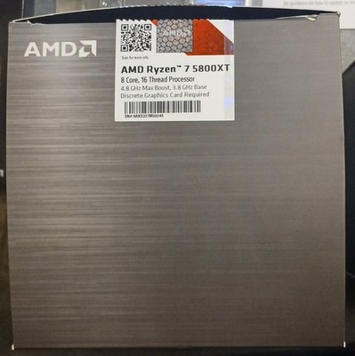 THIS IS THE BOX ONLY - AMD Ryzen 7 5800XT 8 Core, 16 Thread Processor Box