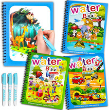 A Water Coloring Books for Toddlers, Reusable Water Doodle Book Toys, Mess-Free
