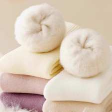 Women Wool Crew Thick Fuzzy Cozy Thermal Warm Heavy Boots Socks Winter 4 Pairs