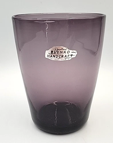Vintage Blenko Glass Pre-Designer #366X Beaker Vase in color Mulberry