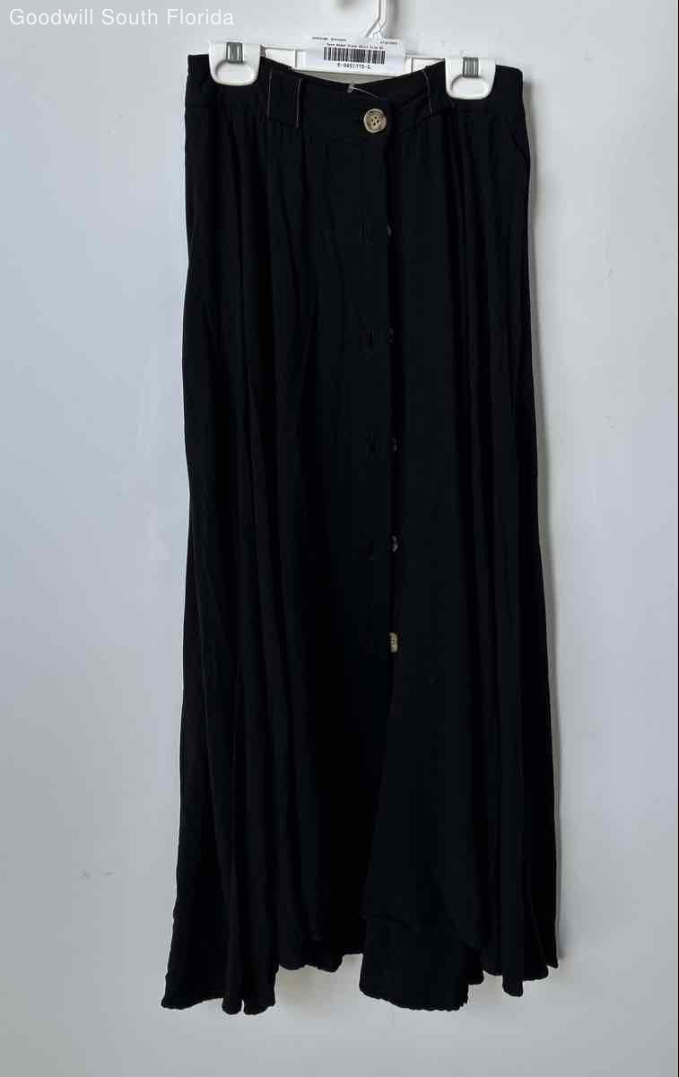 Zara Womens Black Button Front Pleated Long Length Maxi Skirt Size XS