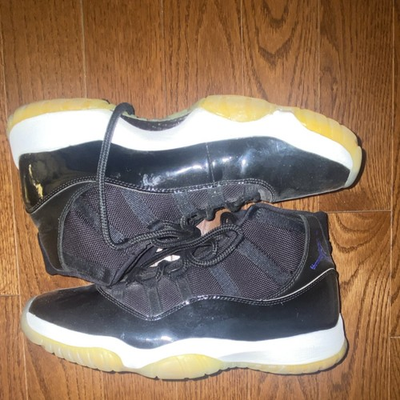 #ad Jordan Air Jordan 11 Space Jam Black Concord 45 Mid Top Patent Leather Sneaker $85.00