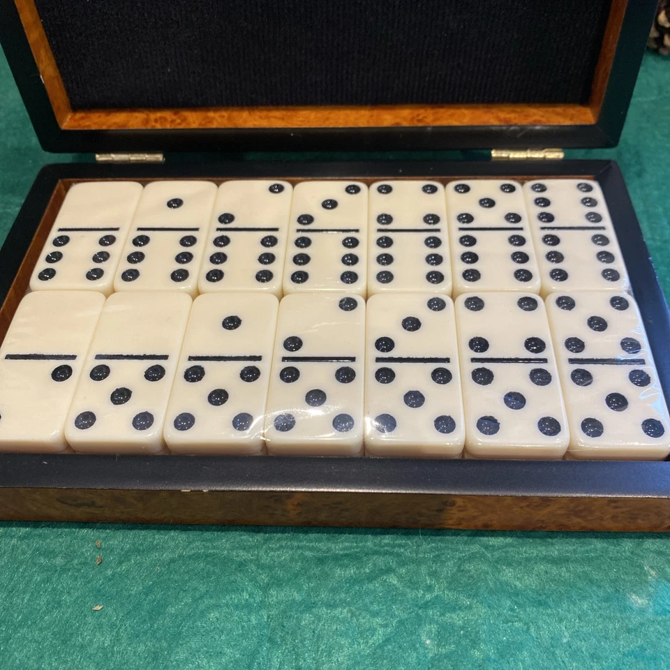 New Set of PVC Dominoes Set In Wood Effect Box - Image 2 of 4