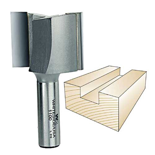 Whiteside Straight Bit, 1/2 in. SH x 1-3/4 in. CD x 1-1/4 in. CL 1100