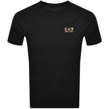 EMPORIO ARMANI Mens Black & Gold Core ID Short Sleeve T-Shirt Medium BNWT C1565