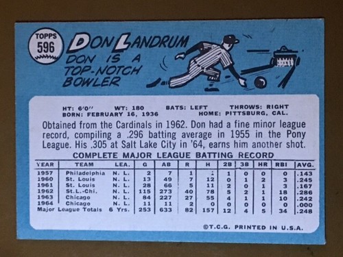 1965 Topps Baseball Singoli - Scegli la tua carta -- 371-598 -- numeri alti - Foto 357 di 357