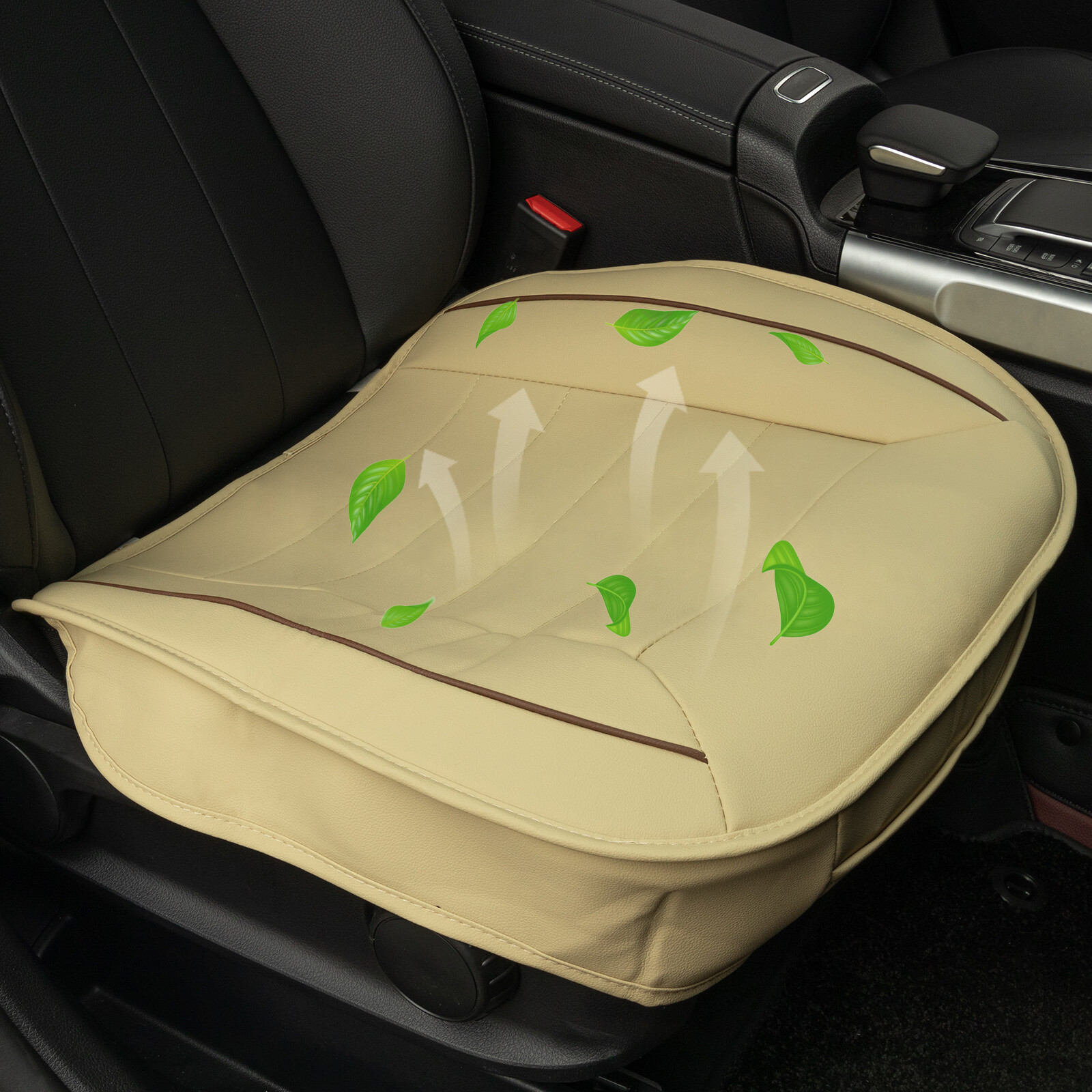 Universal Car Front Seat Cover Breathable_PU Leather Cushion Surround Protector