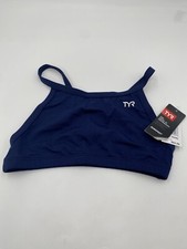 New TYR DURA Fast D-FIT Size S 4/6 Navy Swim Training Top Bra