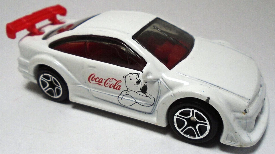 1996 MATCHBOX OPEL CALIBRA COCA-COLA POLAR BEAR WHITE 3" DIECAST CAR WITH RED - Image 2 of 4