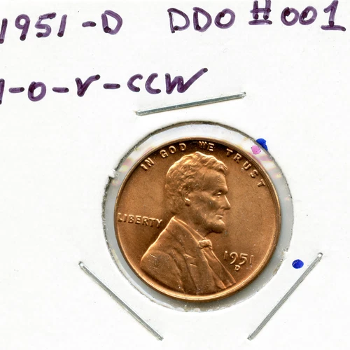 1951-D Lincoln Cent Doubled Die Obverse #1 FS-21.4