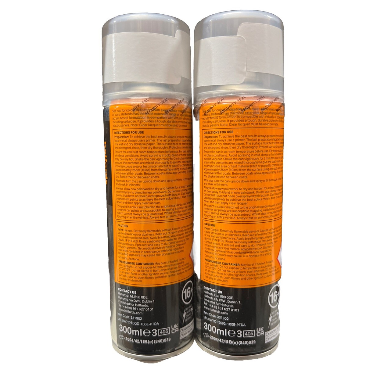Peinture Aérosol MERCEDES Obsidienne Noire Nacrée - 2x Canettes De 300ml - Halfords - Neuf