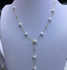 45cm Excellent White 6-7mm AAAA Akoya Round Pearl Necklace Pendants 14k Gold P