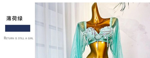 Bauchtänzerin Kostüm Set Damen Maß BH Top + Satin langer Rock 2-teilig Kind - Bild 10 von 14