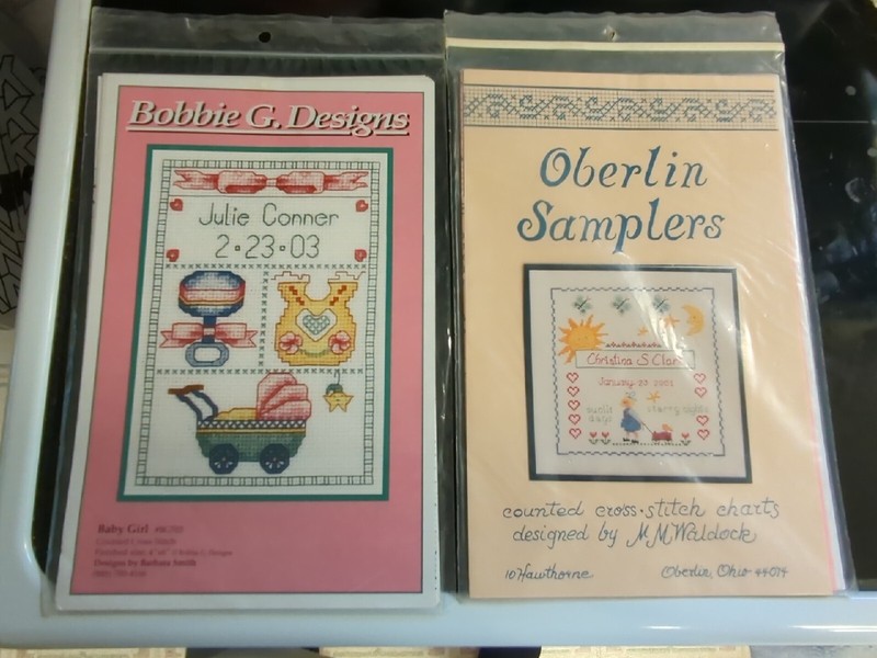 Bobbie G Designs #BG703 BABY GIRL Chart  & Oberlin Samplers Chart Baby 