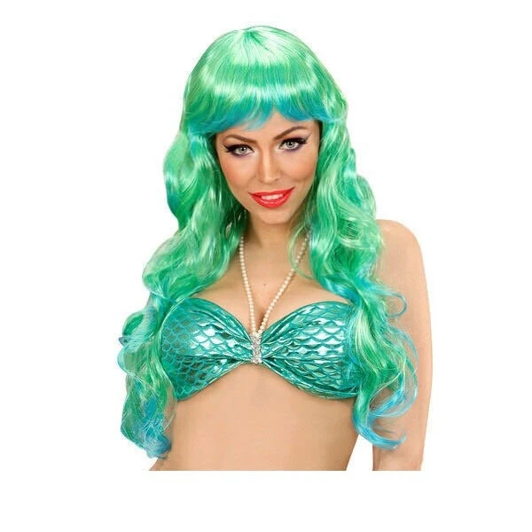 WIDMANN Kostüm-Zubehör Perücke grün Mermaid Erwachsene Karneval Fasching Neu