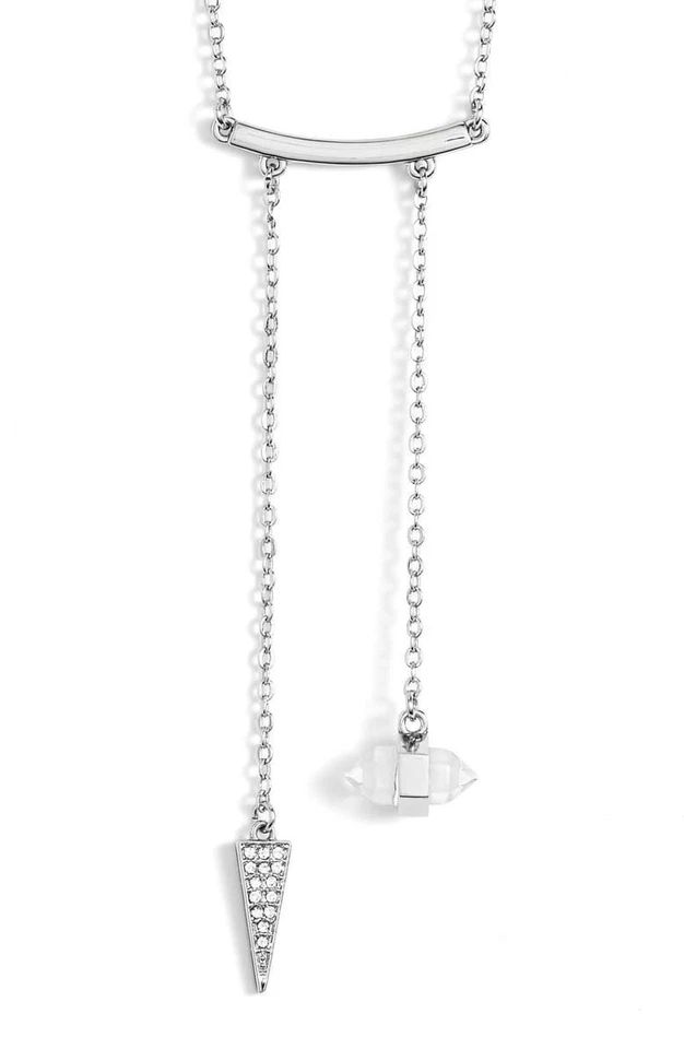 Colar feminino Rebecca Minkoff 167349 duplo de correntes finas versátil gota - Imagem 2 de 2