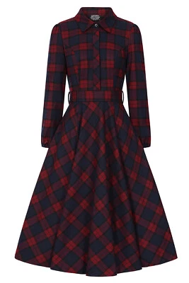 Hearts & Roses London Swing Kleid Kim Tartan Retro Vintage Fit-N-Flare 50er - Bild 1 von 4