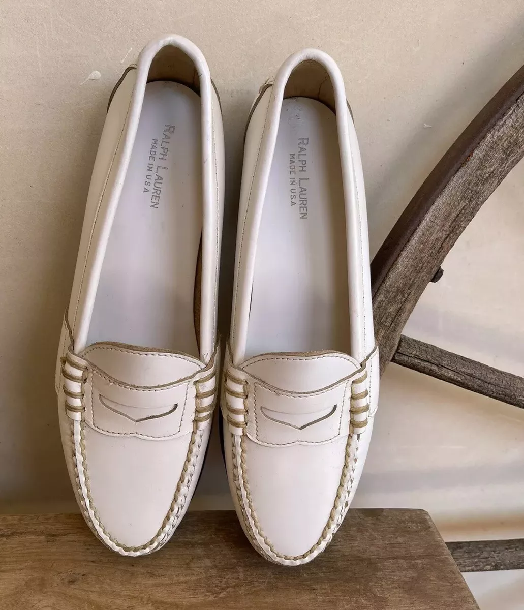 Ralph lauren white loafers sale