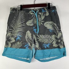 B Split Short Adult Blue Hawaiian Swim Trunk Board Short Mens XL A30
