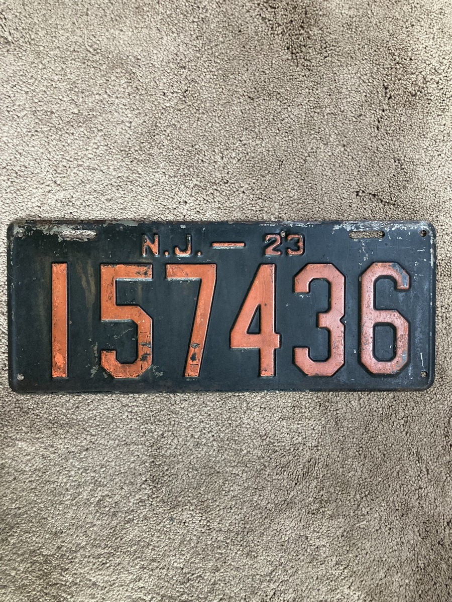 1923 New Jersey License Plate - 157436 - Nice! | eBay