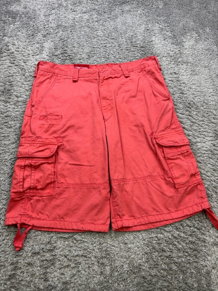 Pantalones Cortos Jordan Craig Carga Hombres 38x11 Rojo Suelto Ripstop Senderista Patinador Rencor Y2K Foto 2 de 4