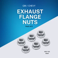 GM Chevrolet Exhaust Flange Nuts M10-1.50 Steel Hex Flange Nuts OEM Replacement