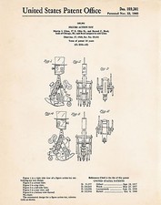 1960 IDEAL Mr Machine Robot PATENT Art Print Original Mechanical Wind Up Toy