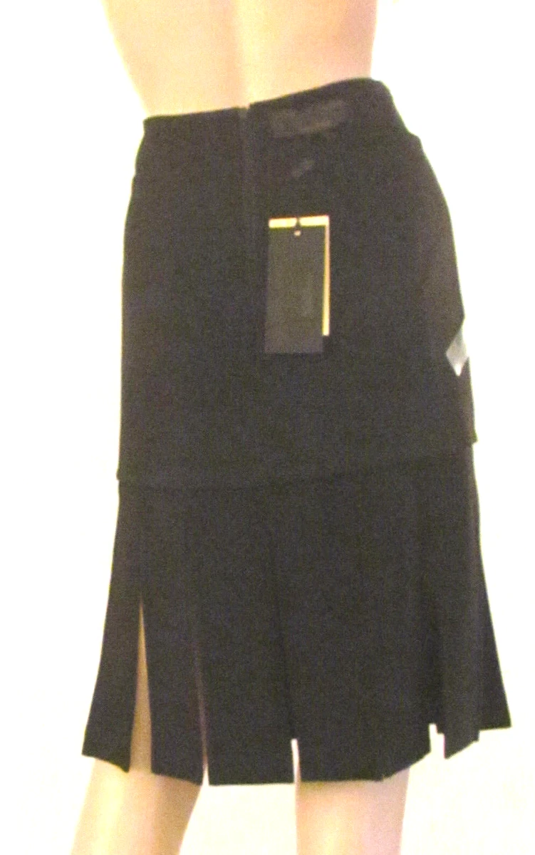 Black knee length skirts cheap designer