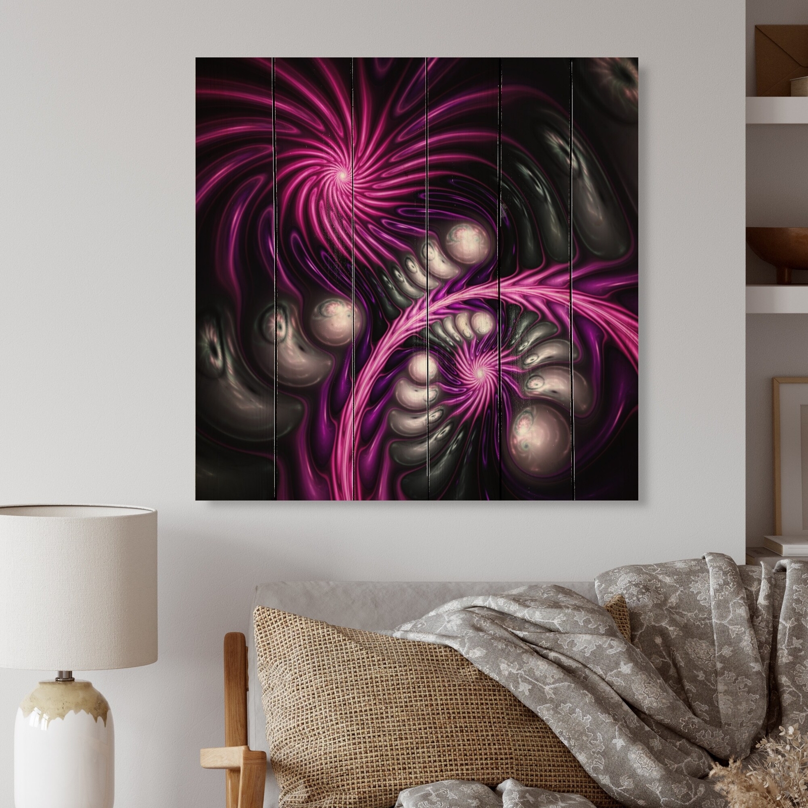 Designart 'Stained Glass Suns' Modern Wood Wall Art Panels -