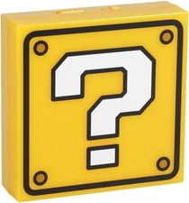 Nintendo Super Mario Question Block Night Light Décor Lamp Video Game LICENSED